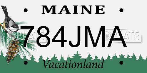 784JMA Maine License Plate