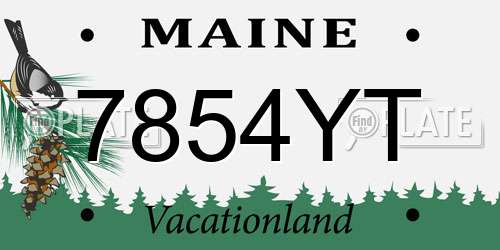 7854YT Maine License Plate