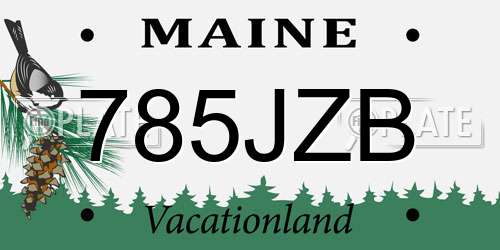 785JZB Maine License Plate