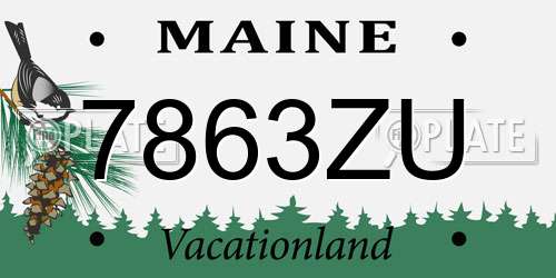 7863ZU Maine License Plate