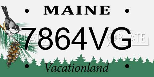 7864VG Maine License Plate