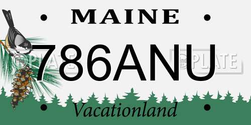 786ANU Maine License Plate