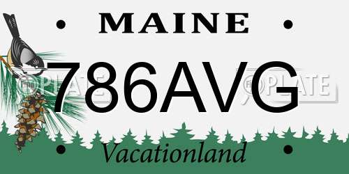 786AVG Maine License Plate