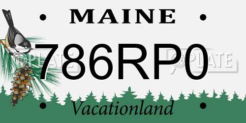786RP0 Maine License Plate