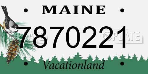 7870221 Maine License Plate