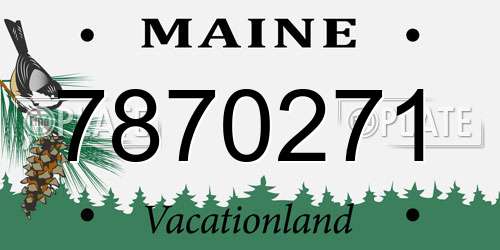 7870271 Maine License Plate
