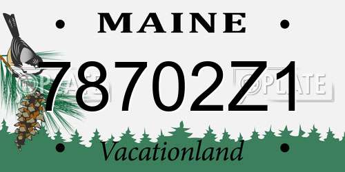 78702Z1 Maine License Plate