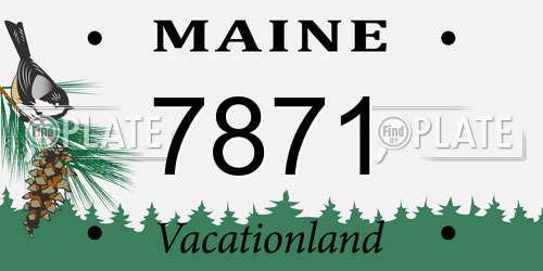 7871 Maine License Plate