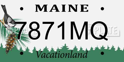 7871MQ Maine License Plate