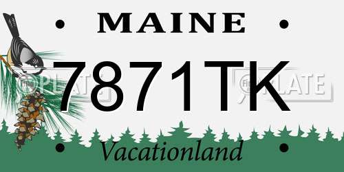 7871TK Maine License Plate