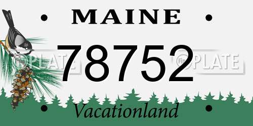 78752 Maine License Plate