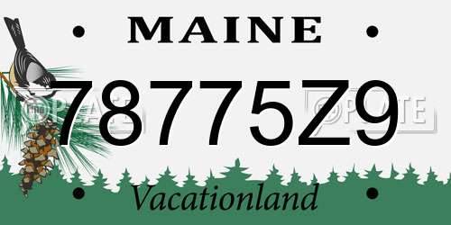 78775Z9 Maine License Plate