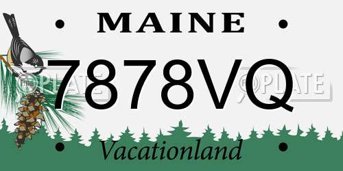 7878VQ Maine License Plate