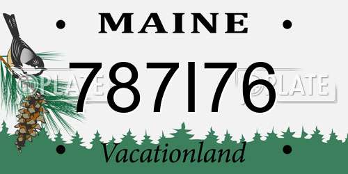 787I76 Maine License Plate