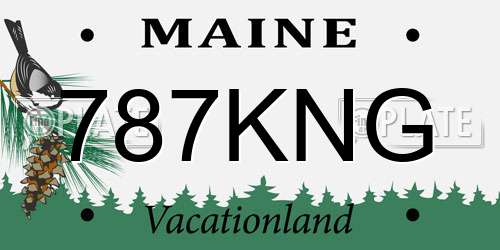 787KNG Maine License Plate