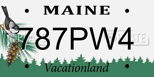 787PW4 Maine License Plate