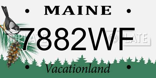 7882WF Maine License Plate