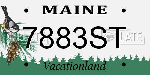 7883ST Maine License Plate