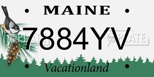 7884YV Maine License Plate