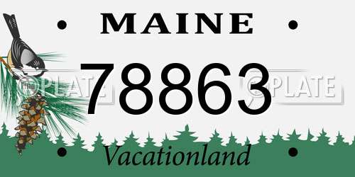 78863 Maine License Plate