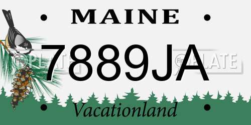 7889JA Maine License Plate