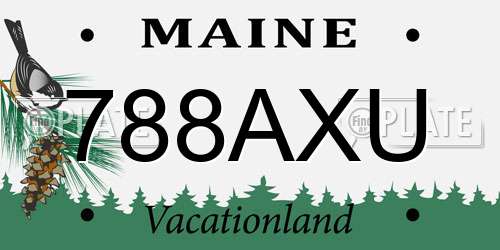 788AXU Maine License Plate