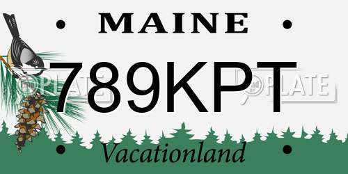 789KPT Maine License Plate