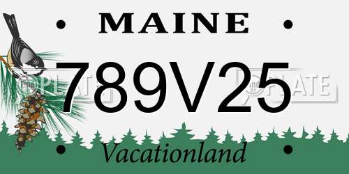 789V25 Maine License Plate