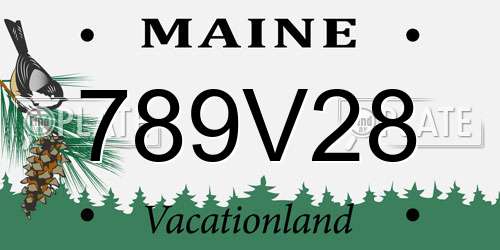 789V28 Maine License Plate