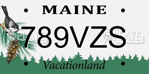 789VZS Maine License Plate