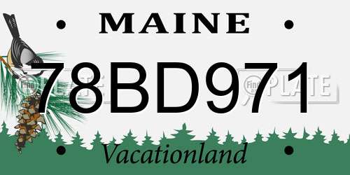 78BD971 Maine License Plate