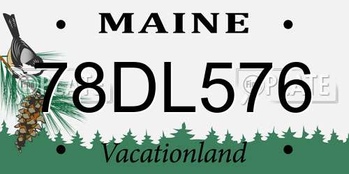 78DL576 Maine License Plate