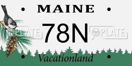 78N Maine License Plate