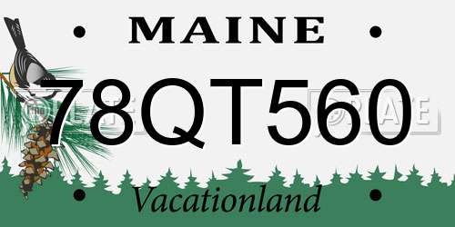 78QT560 Maine License Plate