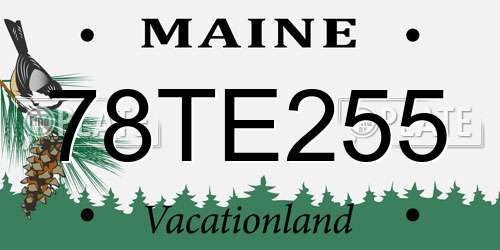 78TE255 Maine License Plate