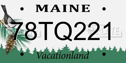 78TQ221 Maine License Plate