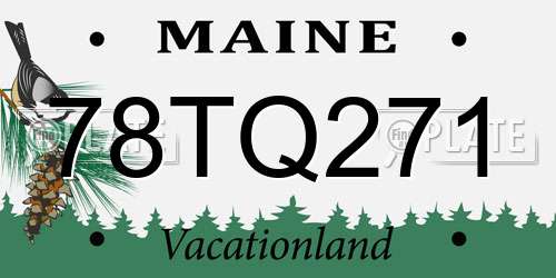78TQ271 Maine License Plate