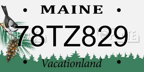 78TZ829 Maine License Plate