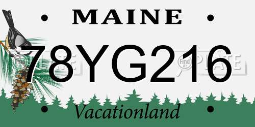 78YG216 Maine License Plate