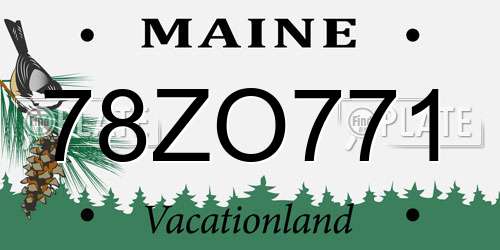 78ZO771 Maine License Plate