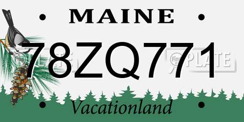 78ZQ771 Maine License Plate