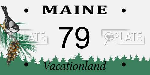 79 Maine License Plate