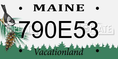 790E53 Maine License Plate