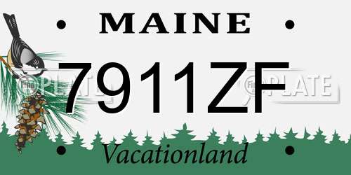 7911ZF Maine License Plate