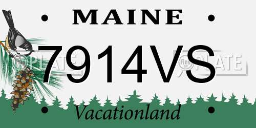 7914VS Maine License Plate