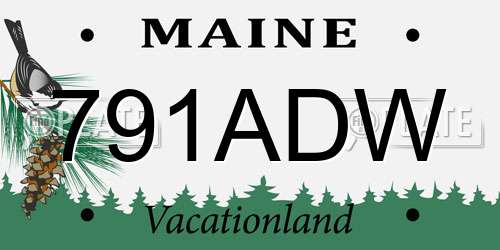 791ADW Maine License Plate