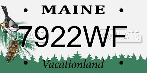 7922WF Maine License Plate