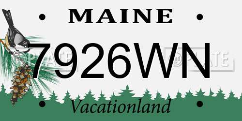 7926WN Maine License Plate