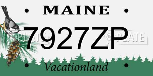 7927ZP Maine License Plate
