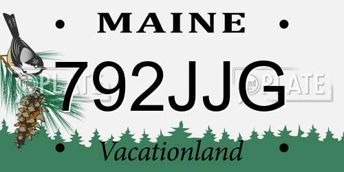 792JJG Maine License Plate